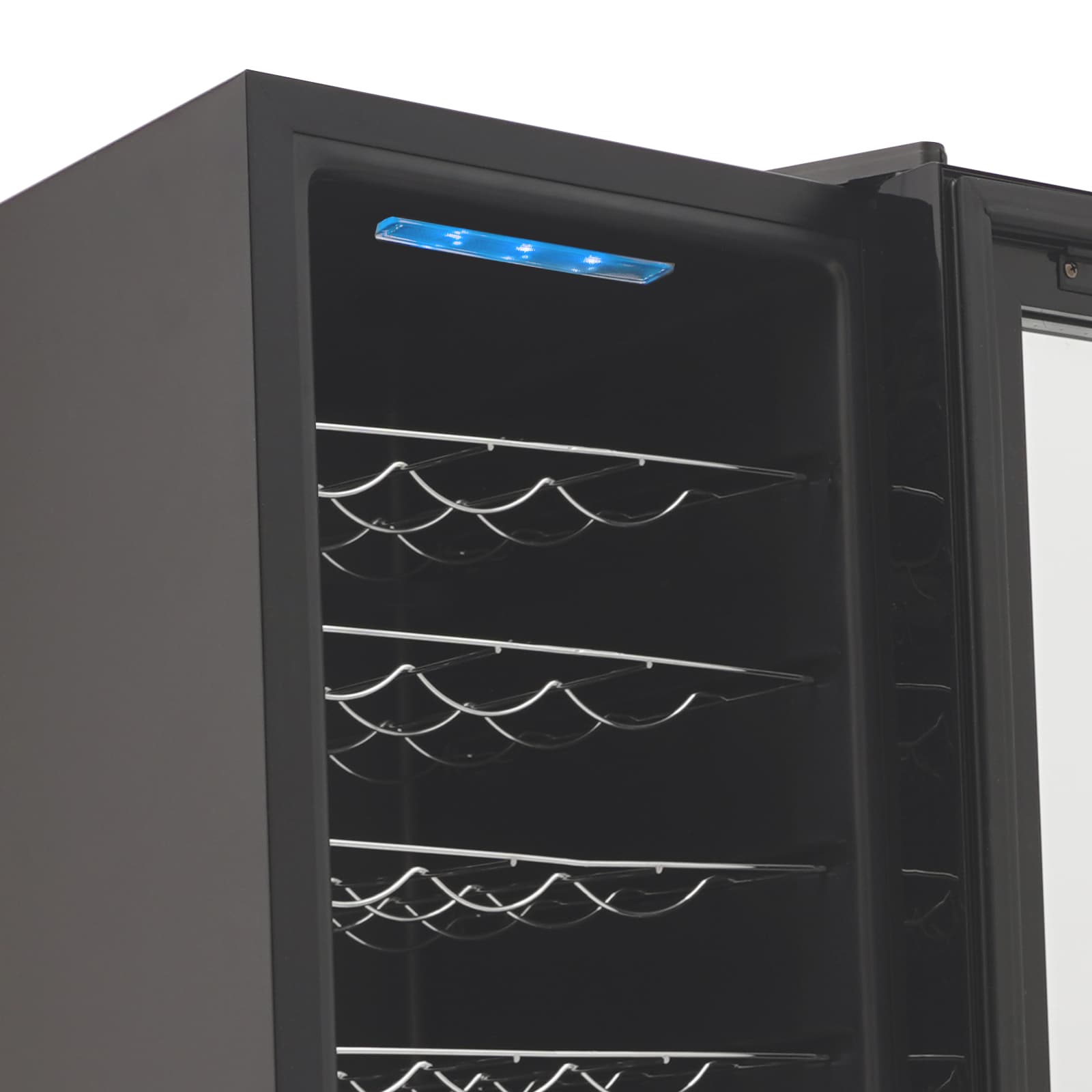 Wine cabinet full metal shelf style European standard wine refrigerator, freestanding wine refrigerator, black wine refrigerator