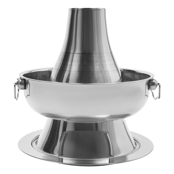 1.9L Chinese Hot Pot with a Spoon Slotted Spoon in Households Hot Pot Restaurants Outings Picnics Gatherings Parties and Restaurants 30*10 cm Silver