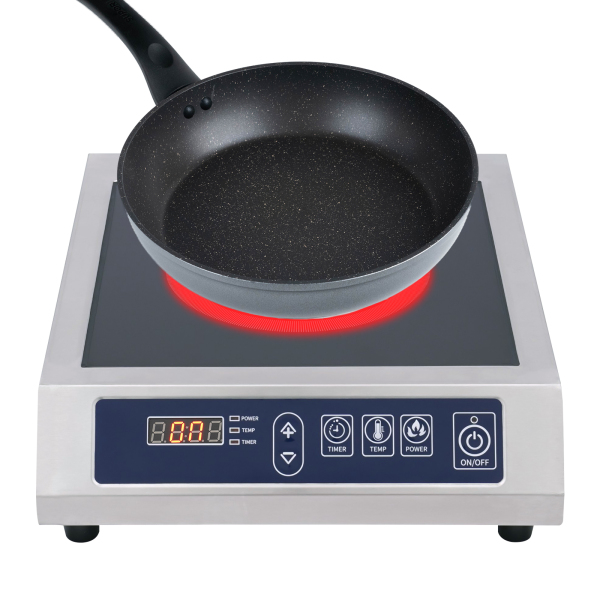 3500W Electric Induction Cooker 11 Speeds Digital Touch Control Stainless Steel Used In Home Kitchens Backyard Cooking 35.5*44.5*11cm Silver
