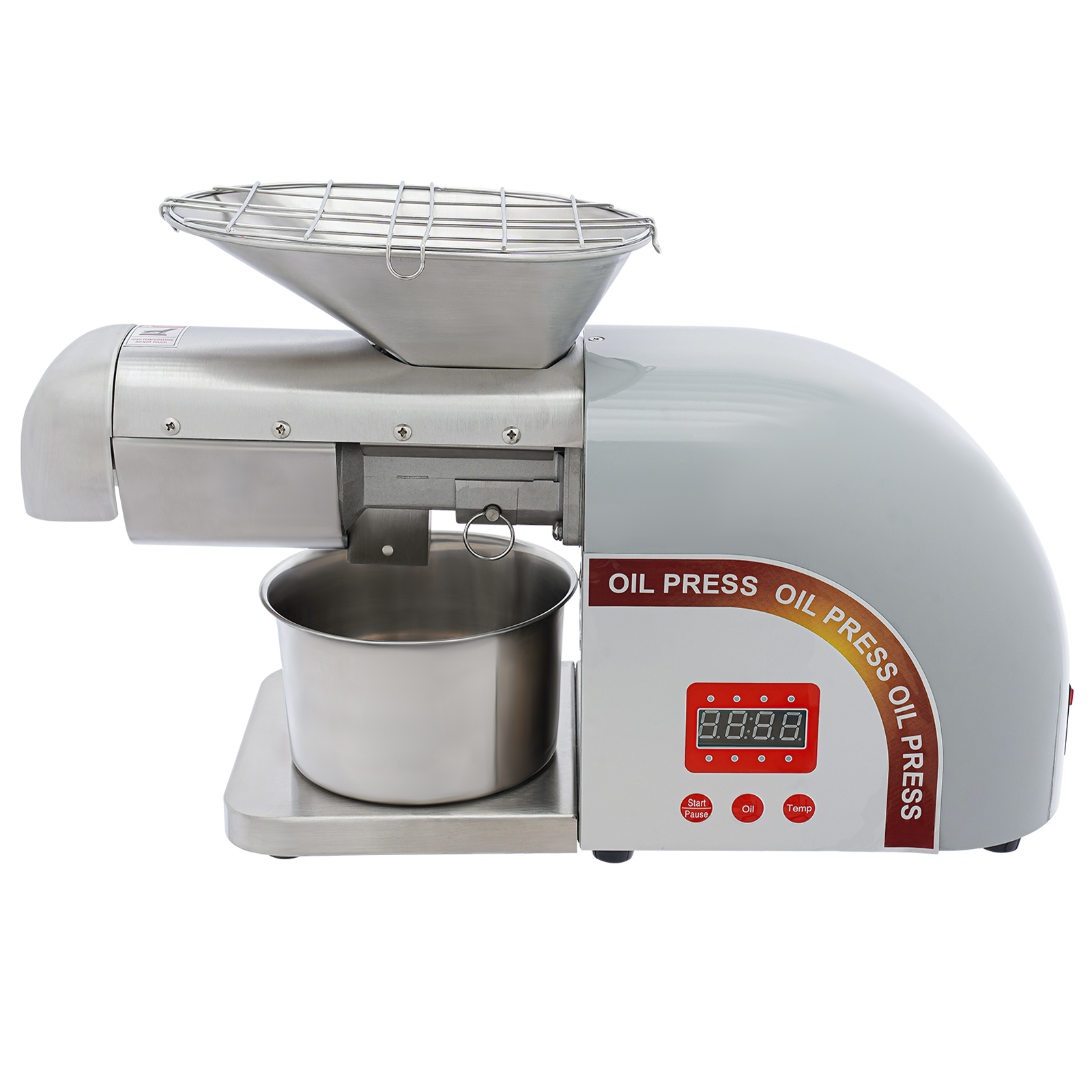 Silver Electric Oil Press Machine, Oil Extractor, Stainless Steel Oil Press Machine - Two Pressure Rods Silver Electric Oil Press Machine, Oil Extractor, Stainless Steel Oil Press Machine - Two Pressure Rods