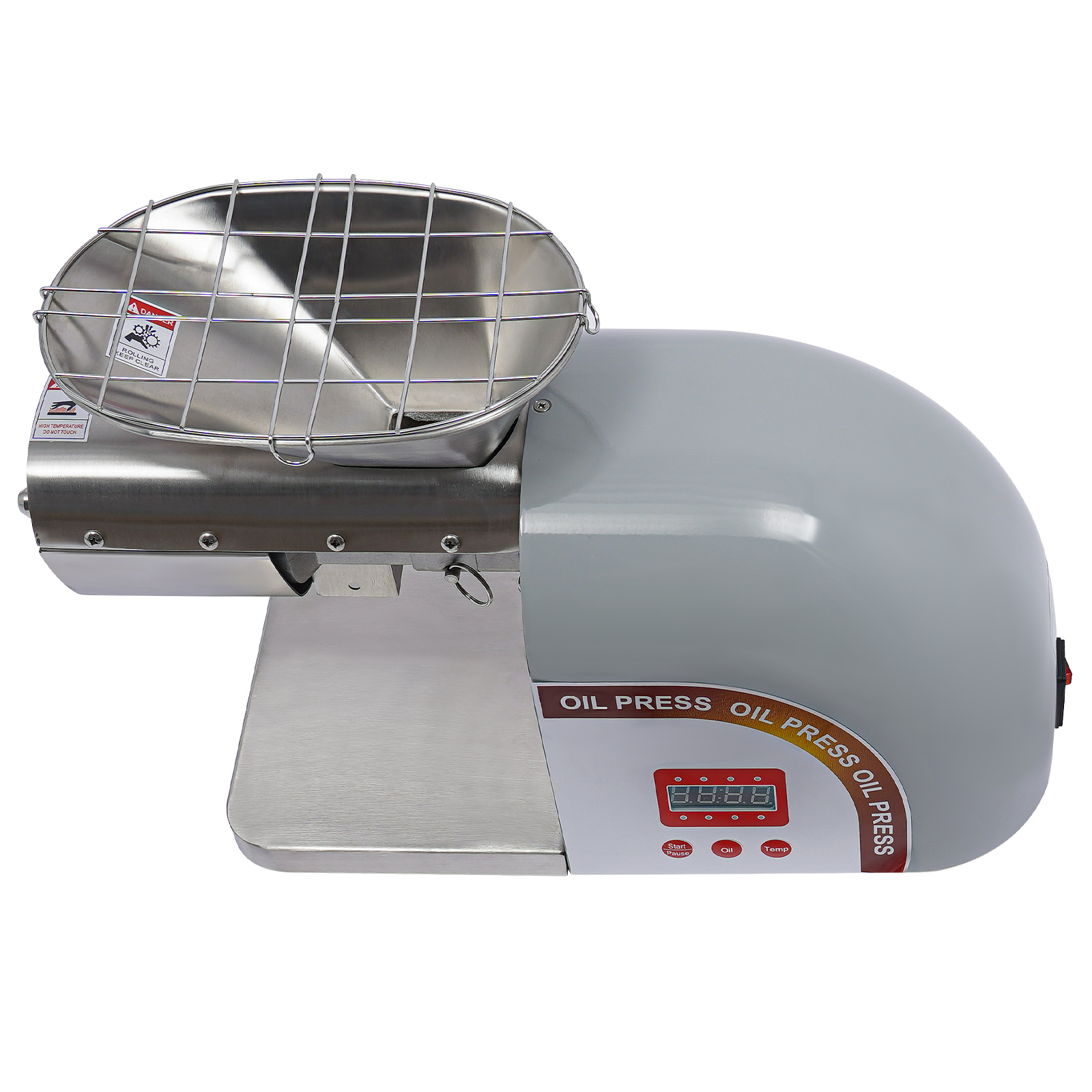 Silver Electric Oil Press Machine, Oil Extractor, Stainless Steel Oil Press Machine - Two Pressure Rods Silver Electric Oil Press Machine, Oil Extractor, Stainless Steel Oil Press Machine - Two Pressure Rods