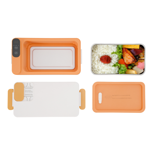 Electric Lunch Box, Battery Powered Heated Lunch Box, Portable Electric Lunch Boxes with Insulated Bag - Orange
