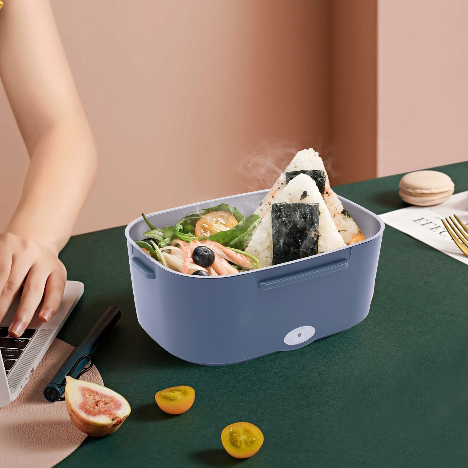 3-in-1 Electric Lunch Box, Thermal Lunch Box, 1.5L, Portable Food Suit Warmer with 2 Compartments