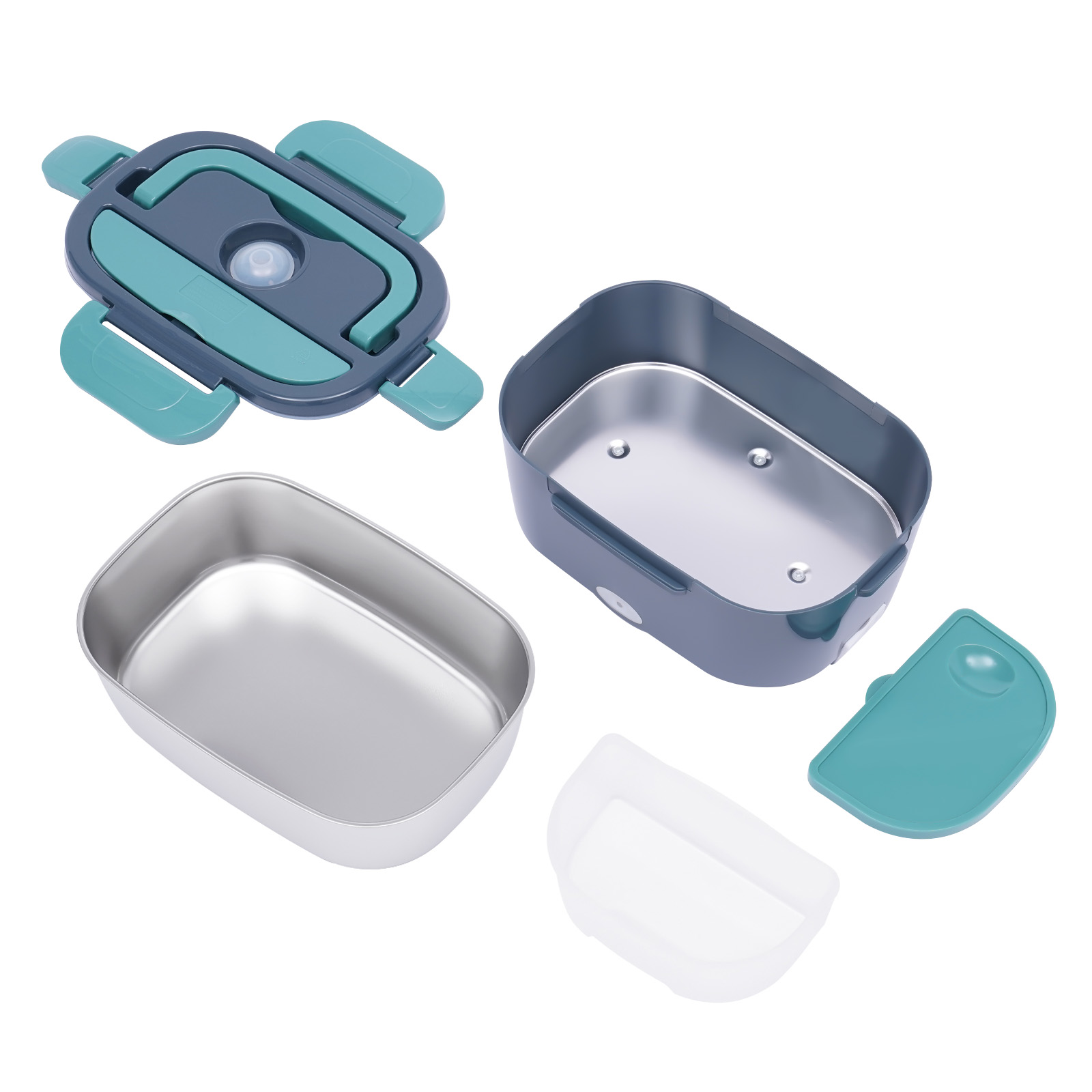 3-in-1 Electric Lunch Box, Thermal Lunch Box, 1.5L, Portable Food Suit Warmer with 2 Compartments