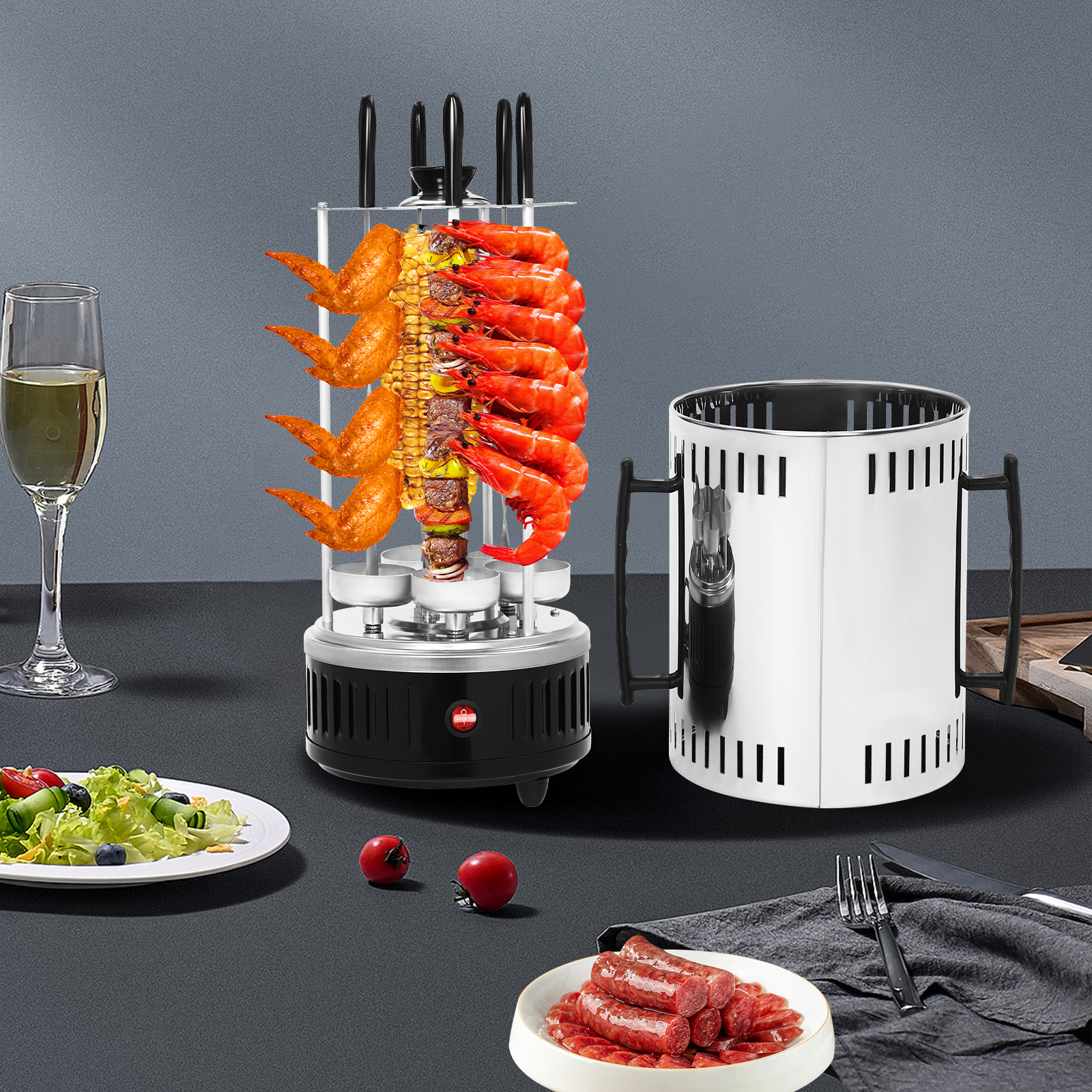 Vertical Electric Grill, Vertical Rotisserie Grill, Electric Rotating Grill Machine Vertical Electric Grill, Vertical Rotisserie Grill, Electric Rotating Grill Machine