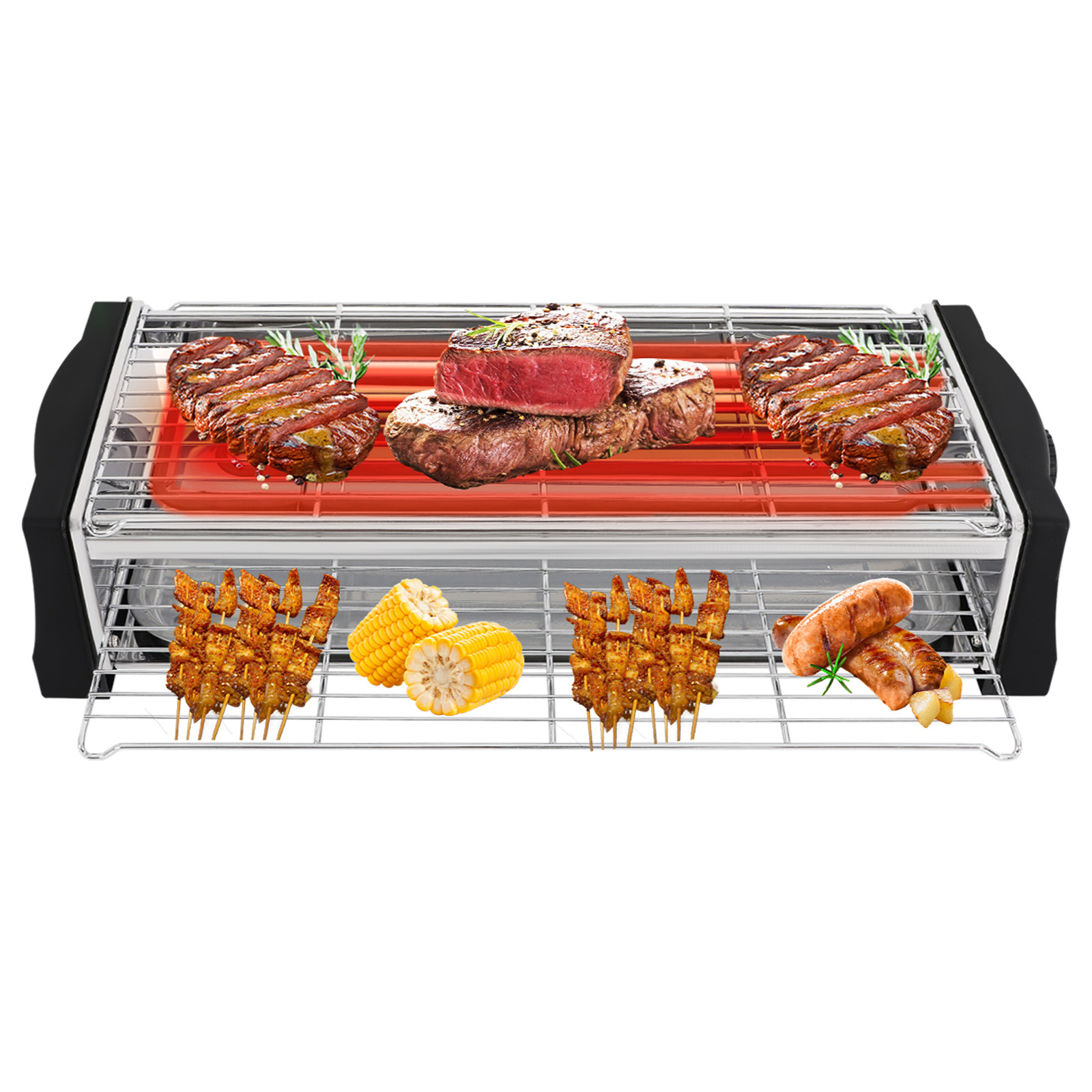 Electric Table Grill, Electric Grill, Table Cooking Grill for Garden, Balcony, Kitchen, Dining Room