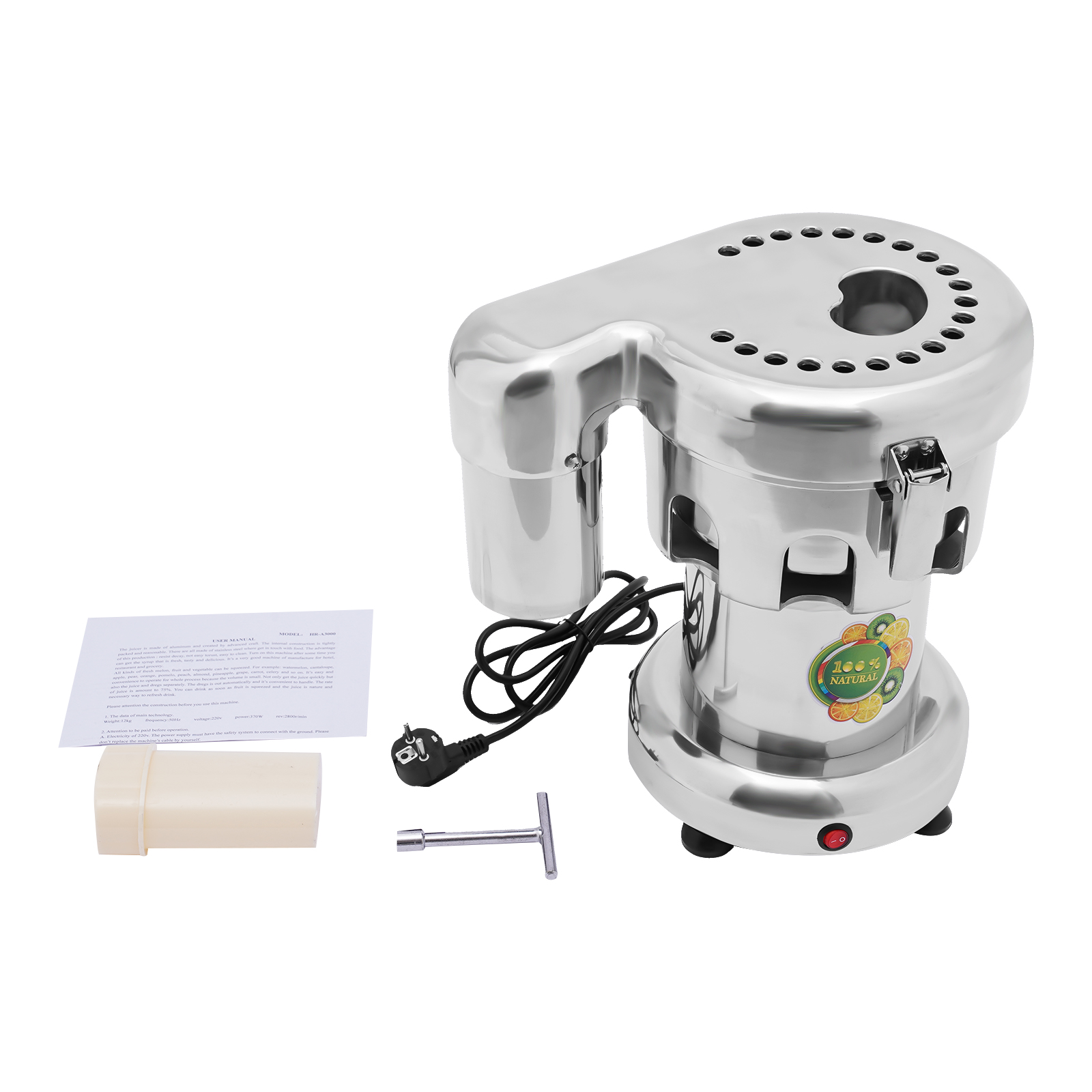 Residual Juice Separation Juicer Stainless Steel Electric Juicer For Squeezing Vegetables And Fruits Apples Oranges Watermelons 370w Silver Residual Juice Separation Juicer Stainless Steel Electric Juicer For Squeezing Vegetables And Fruits Apples Oranges Watermelons 370w Silver
