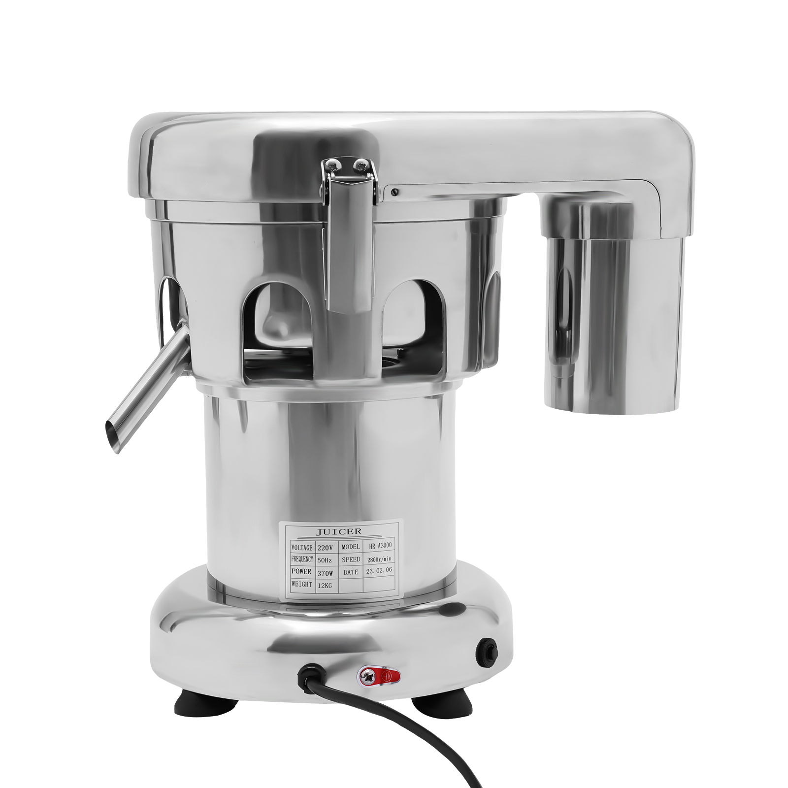 Residual Juice Separation Juicer Stainless Steel Electric Juicer For Squeezing Vegetables And Fruits Apples Oranges Watermelons 370w Silver