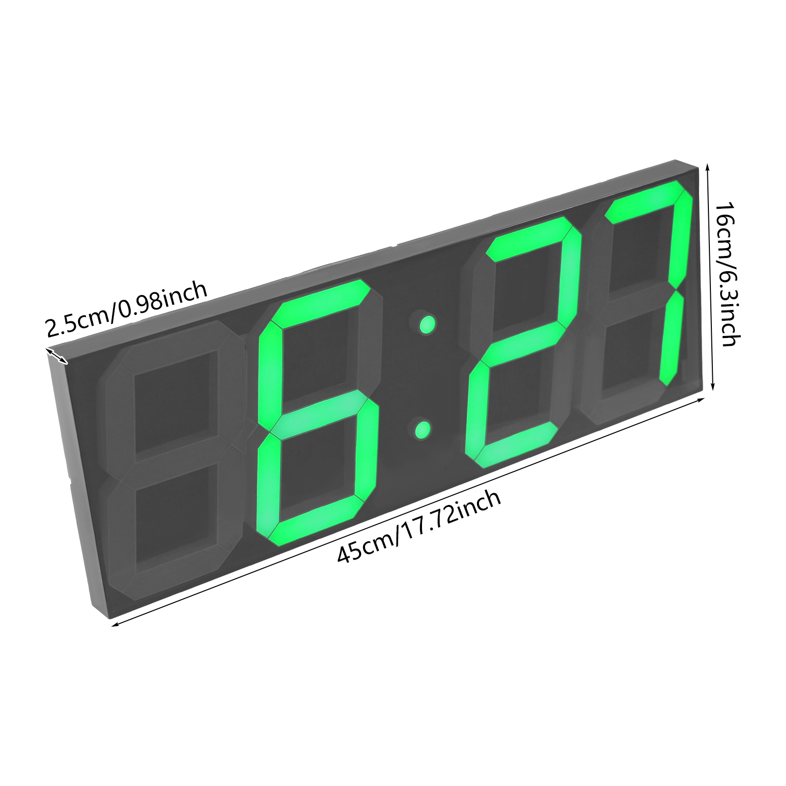 LED Digital Clock, LED Wall Clock, LED Digital Clock with Remote Control for Living Rooms, Offices - Green Font LED Digital Clock, LED Wall Clock, LED Digital Clock with Remote Control for Living Rooms, Offices - Green Font