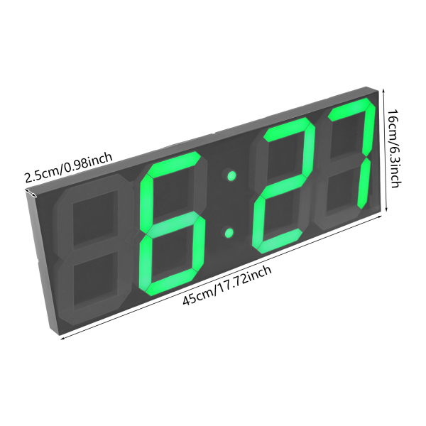 LED Digital Clock, LED Wall Clock, LED Digital Clock with Remote Control for Living Rooms, Offices - Blue Font