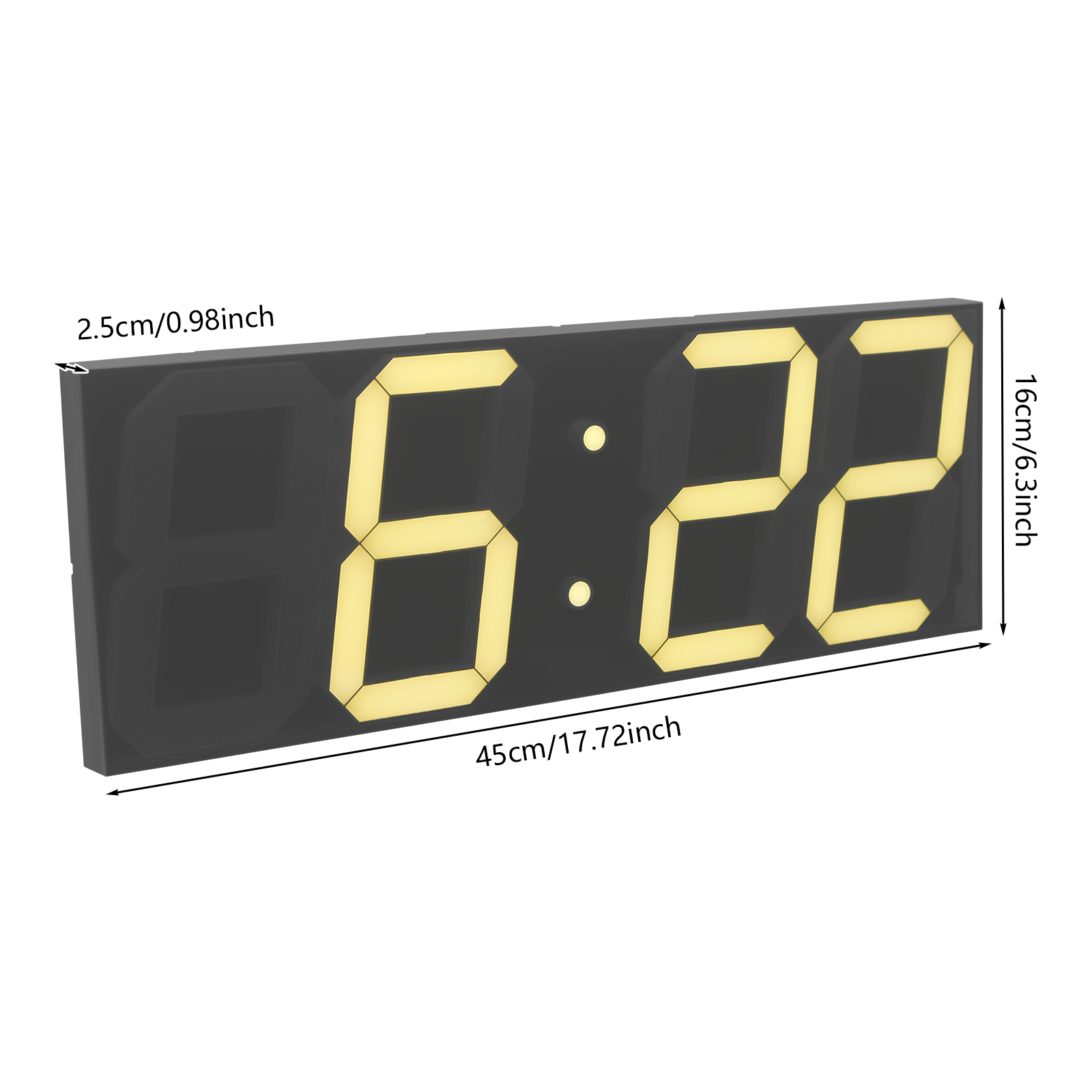 LED Digital Clock, LED Wall Clock, LED Digital Clock with Remote Control for Living Rooms, Offices - Warm White Font LED Digital Clock, LED Wall Clock, LED Digital Clock with Remote Control for Living Rooms, Offices - Warm White Font