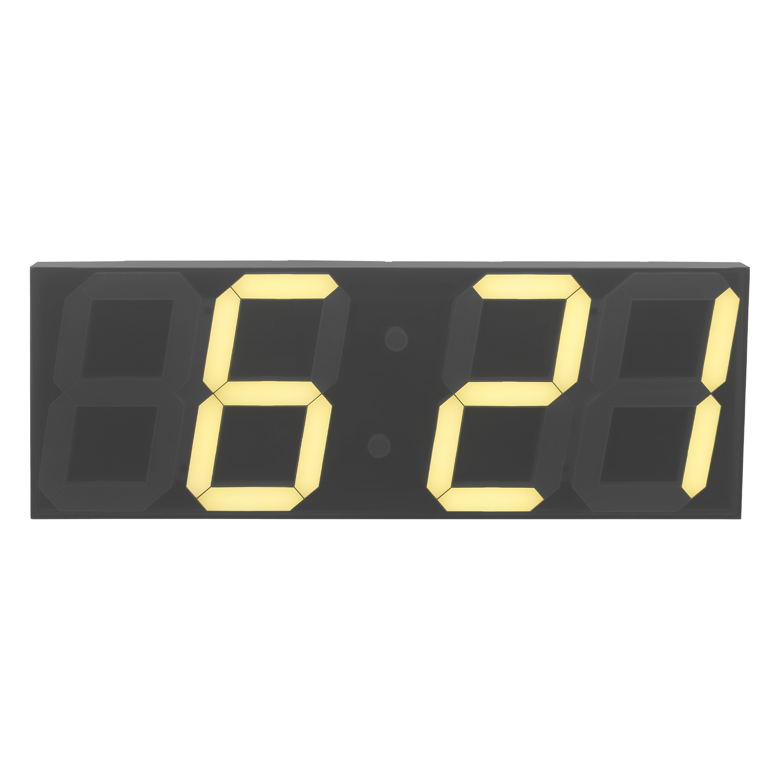 LED Digital Clock, LED Wall Clock, LED Digital Clock with Remote Control for Living Rooms, Offices - Warm White Font