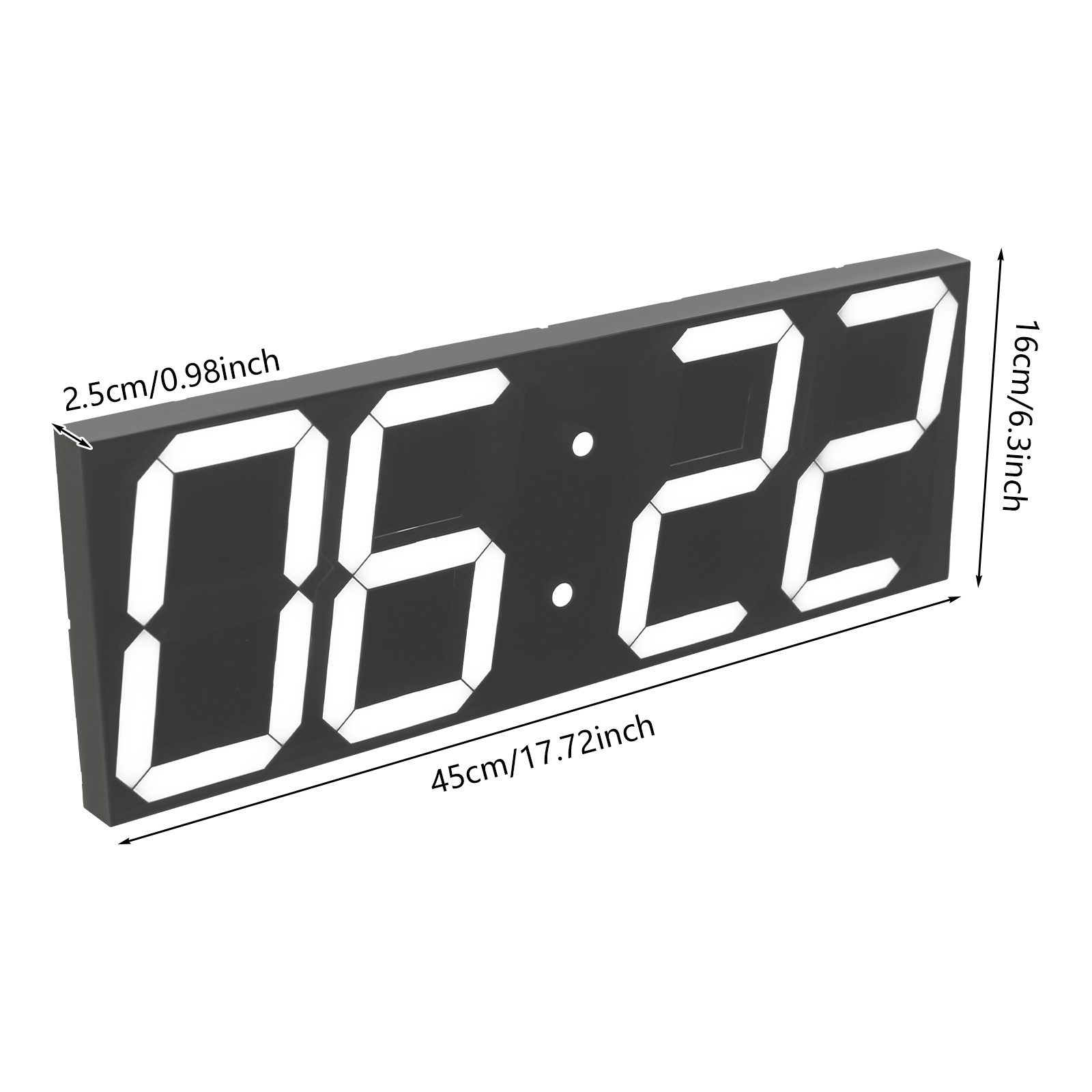 LED Digital Clock, LED Wall Clock, LED Digital Clock with Remote Control for Living Rooms, Offices - White Font LED Digital Clock, LED Wall Clock, LED Digital Clock with Remote Control for Living Rooms, Offices - White Font