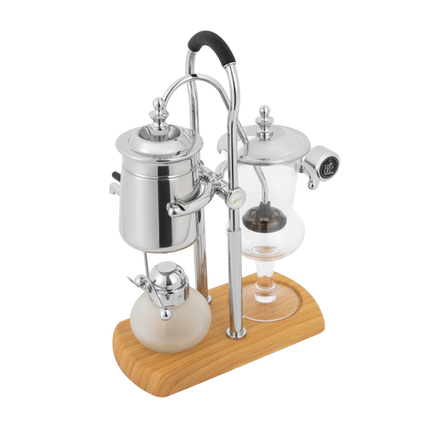 Siphon Coffee Pot Silver Vacuum Coffee Maker Vintage Belgian Belgium Luxury Royal Family Balance Syphon Siphon Coffee Maker 9.3*4.7*14.96 in Silver