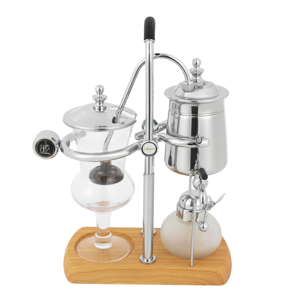 Siphon Coffee Pot Silver Vacuum Coffee Maker Vintage Belgian Belgium Luxury Royal Family Balance Syphon Siphon Coffee Maker 9.3*4.7*14.96 in Silver