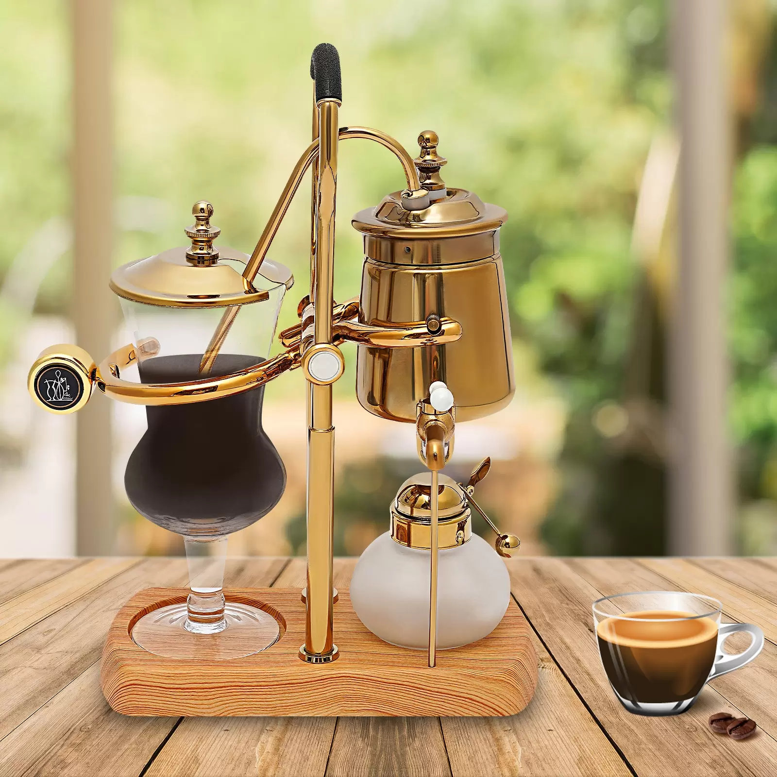 Luxury Siphon - Coffee Machine - Siphon - Vacuum Coffee Maker - Coffee and Tea Maker - Natural Wood Base and Lid Knob Luxury Siphon - Coffee Machine - Siphon - Vacuum Coffee Maker - Coffee and Tea Maker - Natural Wood Base and Lid Knob