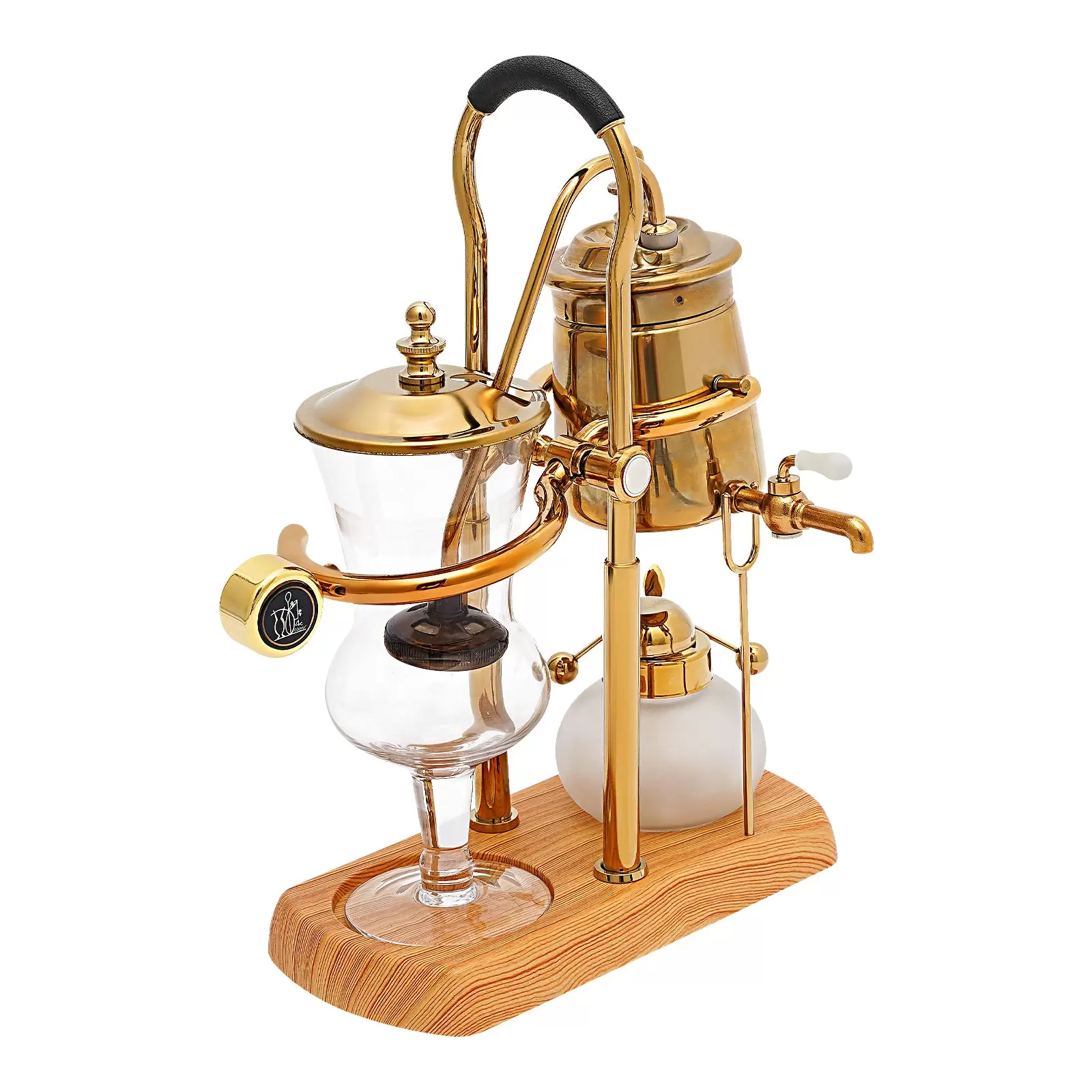 Luxury Siphon - Coffee Machine - Siphon - Vacuum Coffee Maker - Coffee and Tea Maker - Natural Wood Base and Lid Knob