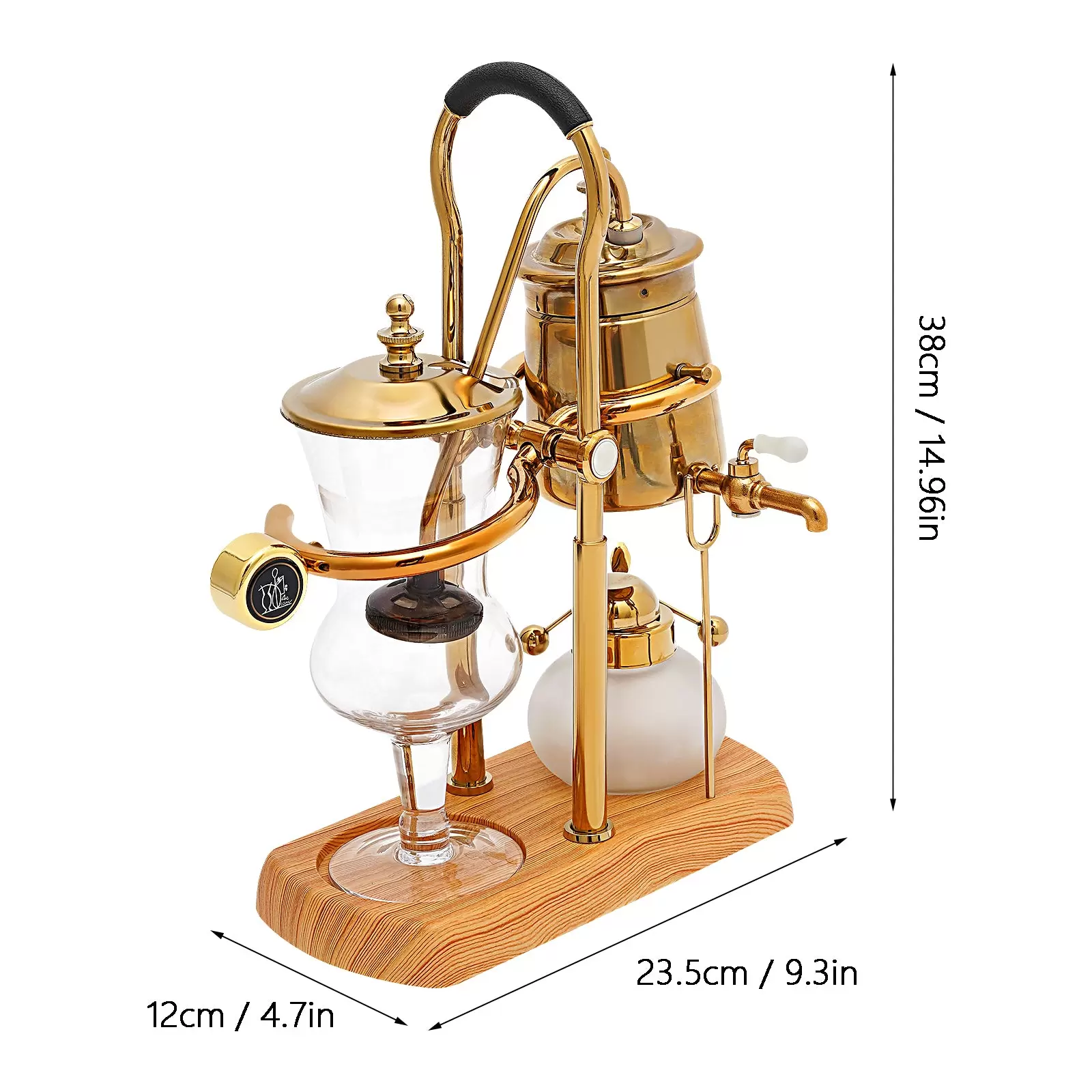 Luxury Siphon - Coffee Machine - Siphon - Vacuum Coffee Maker - Coffee and Tea Maker - Natural Wood Base and Lid Knob Luxury Siphon - Coffee Machine - Siphon - Vacuum Coffee Maker - Coffee and Tea Maker - Natural Wood Base and Lid Knob
