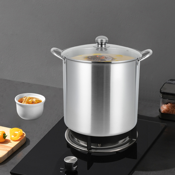 Stainless Steel Pot, Stainless Steel Pot with Lid, Stainless Steel Stock Pot Suitable for Different Scenarios such as Canteens Breakfast Shops Homes Restaurants Stainless Steel Pot, Stainless Steel Pot with Lid, Stainless Steel Stock Pot Suitable for Different Scenarios such as Canteens Breakfast Shops Homes Restaurants