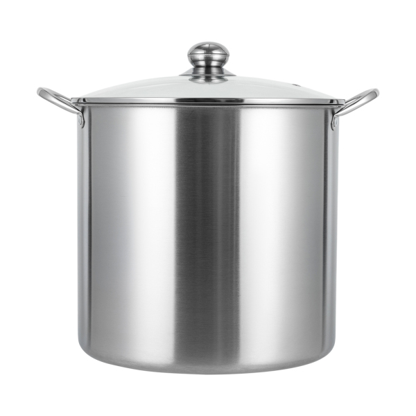 Stainless Steel Pot, Stainless Steel Pot with Lid, Stainless Steel Stock Pot Suitable for Different Scenarios such as Canteens Breakfast Shops Homes Restaurants