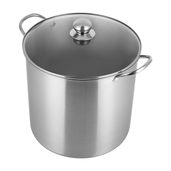Stainless Steel Pot, Stainless Steel Pot with Lid, Stainless Steel Stock Pot Suitable for Different Scenarios such as Canteens Breakfast Shops Homes Restaurants