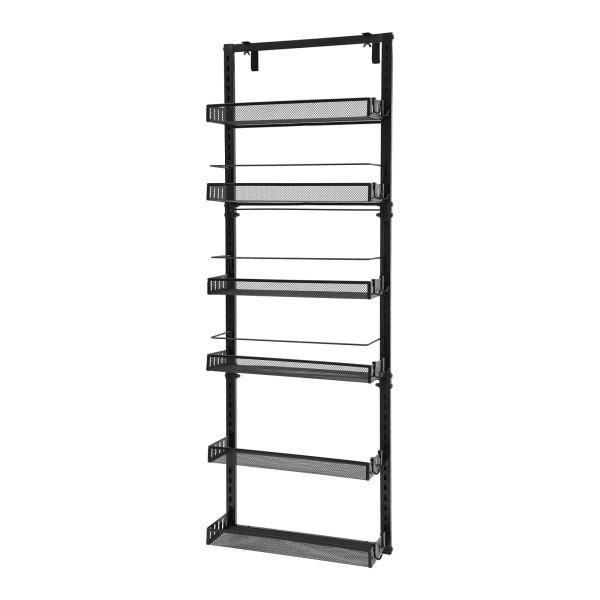 Hanging Storage Organizer Spice Rack Above Door 6-tier Design Hanging Storage Organizer Used In Storage Rooms Mesh Basket Black