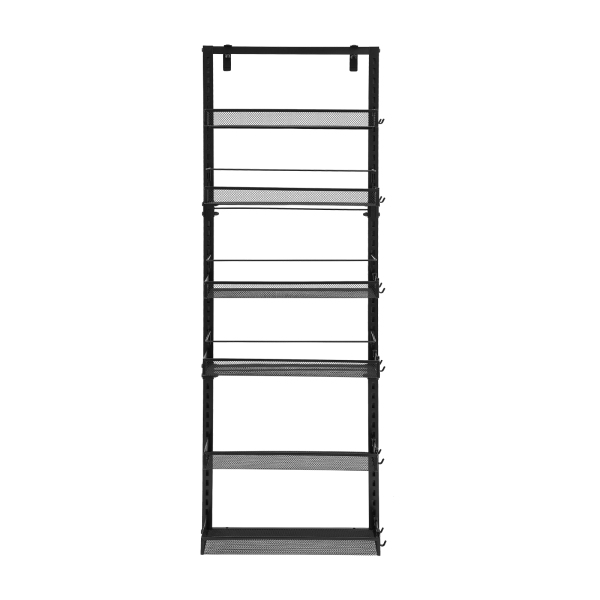 Hanging Storage Organizer Spice Rack Above Door 6-tier Design Hanging Storage Organizer Used In Storage Rooms Mesh Basket Black