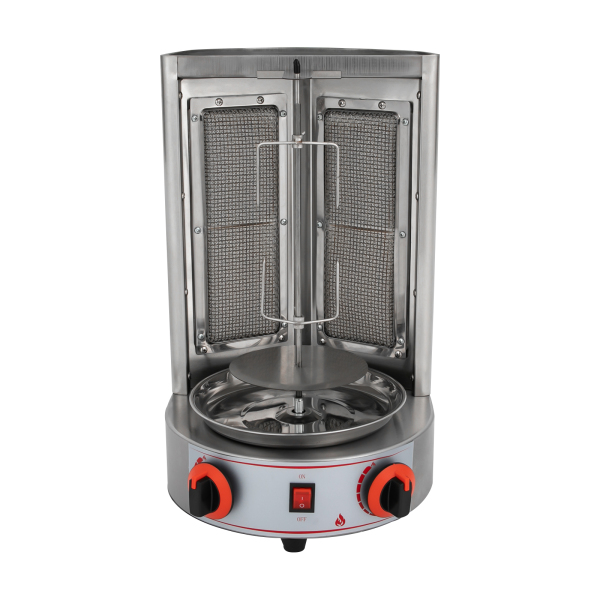 Barbecue Grill BBQ Kebabs Table Grill Gas Kebab Machine with Oil Drip Pan Anti-slip Feet Practical Plug for Grilling Beef Pork Chicken Sausage Meatloaf