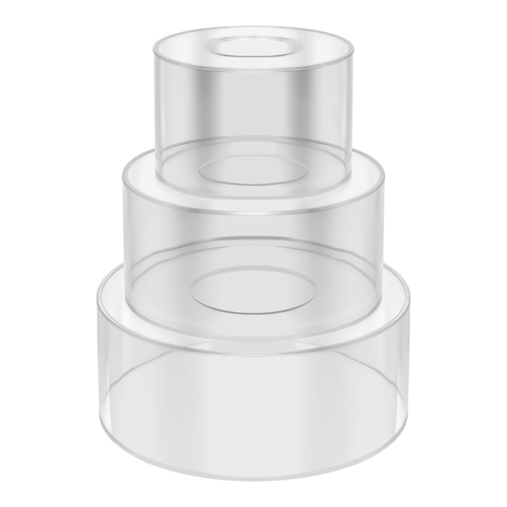3 Piece Acrylic Cake Holder (6+8+10 Inch) With 3 Light Strings Round Cake Stands LED Strip Lights Used For Weddings Birthdays Business Events Hotels