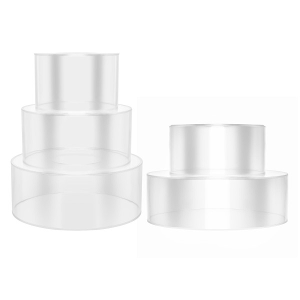 2-piece Acrylic Cake Tray Round Cake Stands Used For Weddings Birthdays Business Events Hotels Holiday Gatherings 2pcs In Pack Enjoy DIY