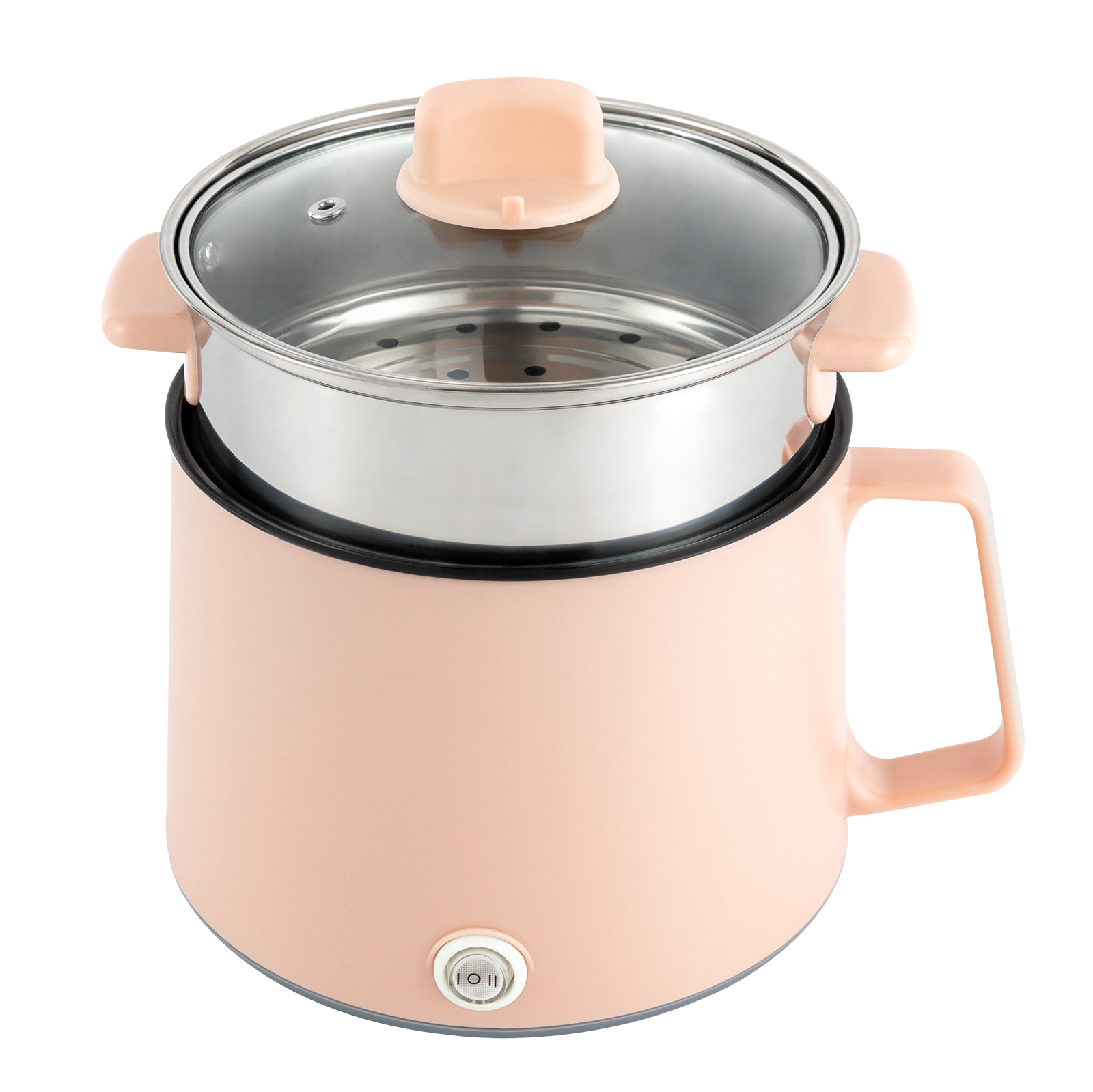 1.7L portable non-stick stove, electric multi-cooker with dual power control (pink + steamer), 17*17*25cm 1.7L portable non-stick stove, electric multi-cooker with dual power control (pink + steamer), 17*17*25cm