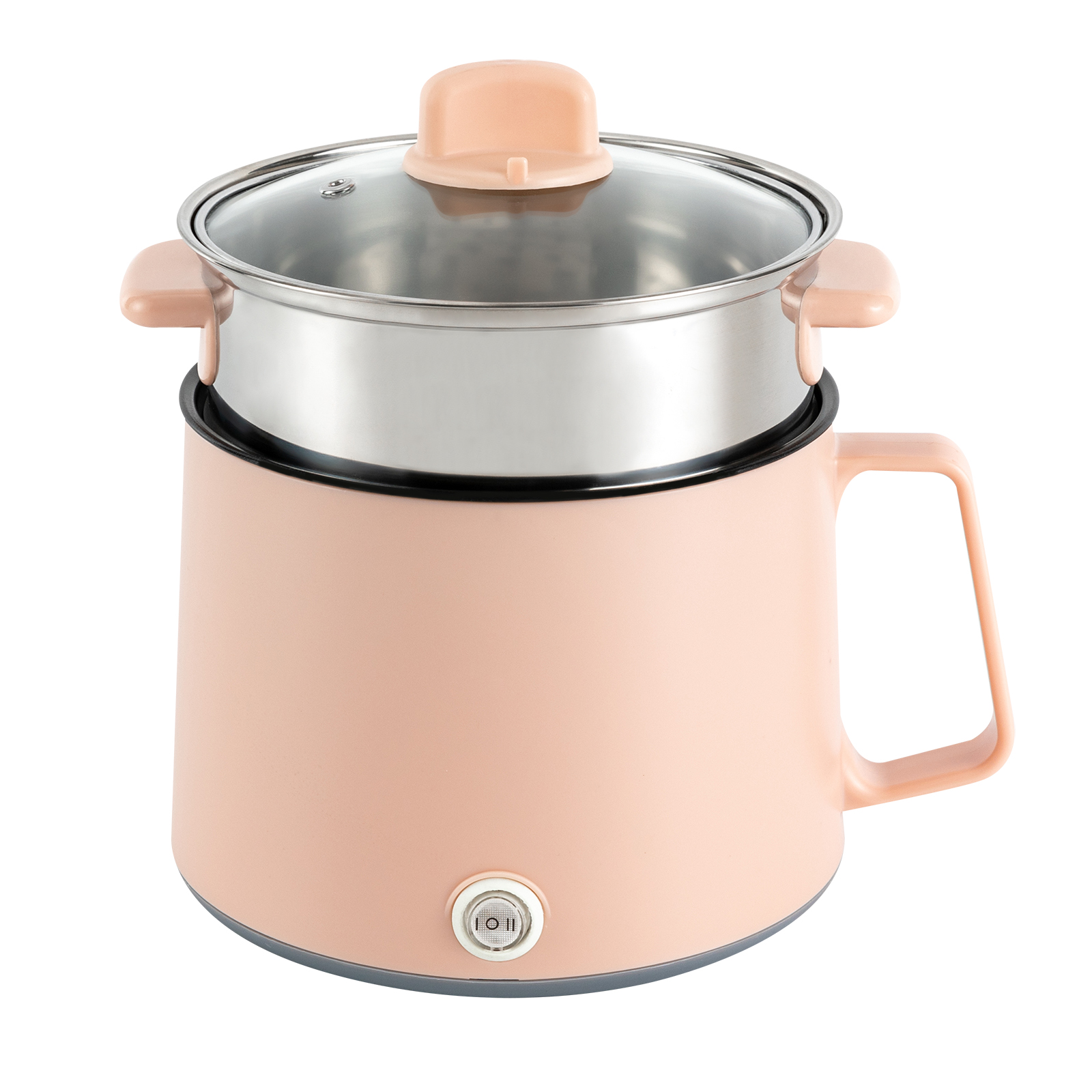 1.7L portable non-stick stove, electric multi-cooker with dual power control (pink + steamer), 17*17*25cm 1.7L portable non-stick stove, electric multi-cooker with dual power control (pink + steamer), 17*17*25cm