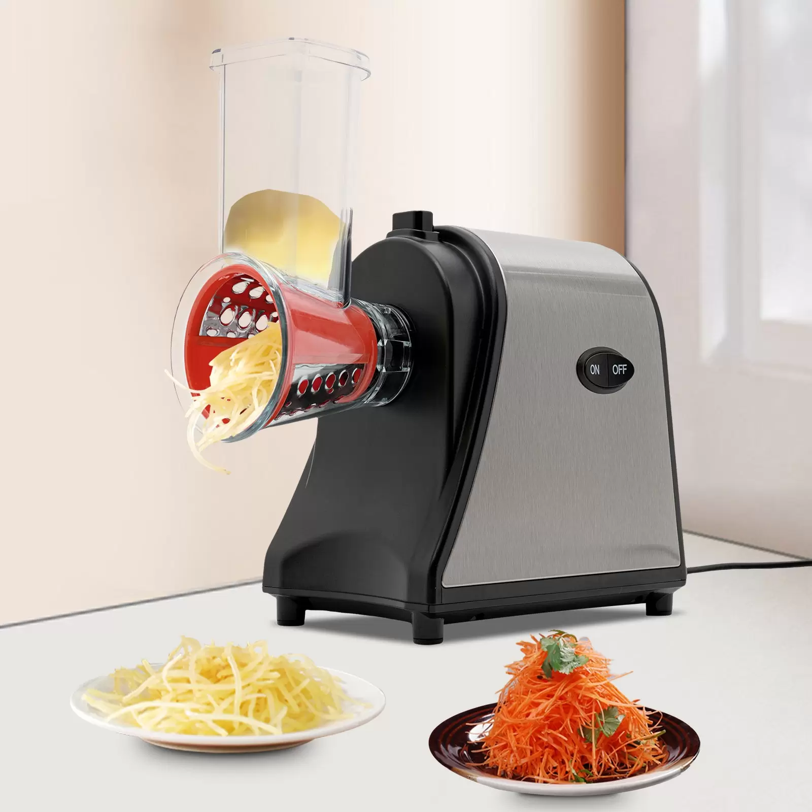 Electric Cheese Grater Professional Electric Shredder Slicer Professional Electric Disc Slicer Electric 19*12.5*20cm Vegetable Cutter
