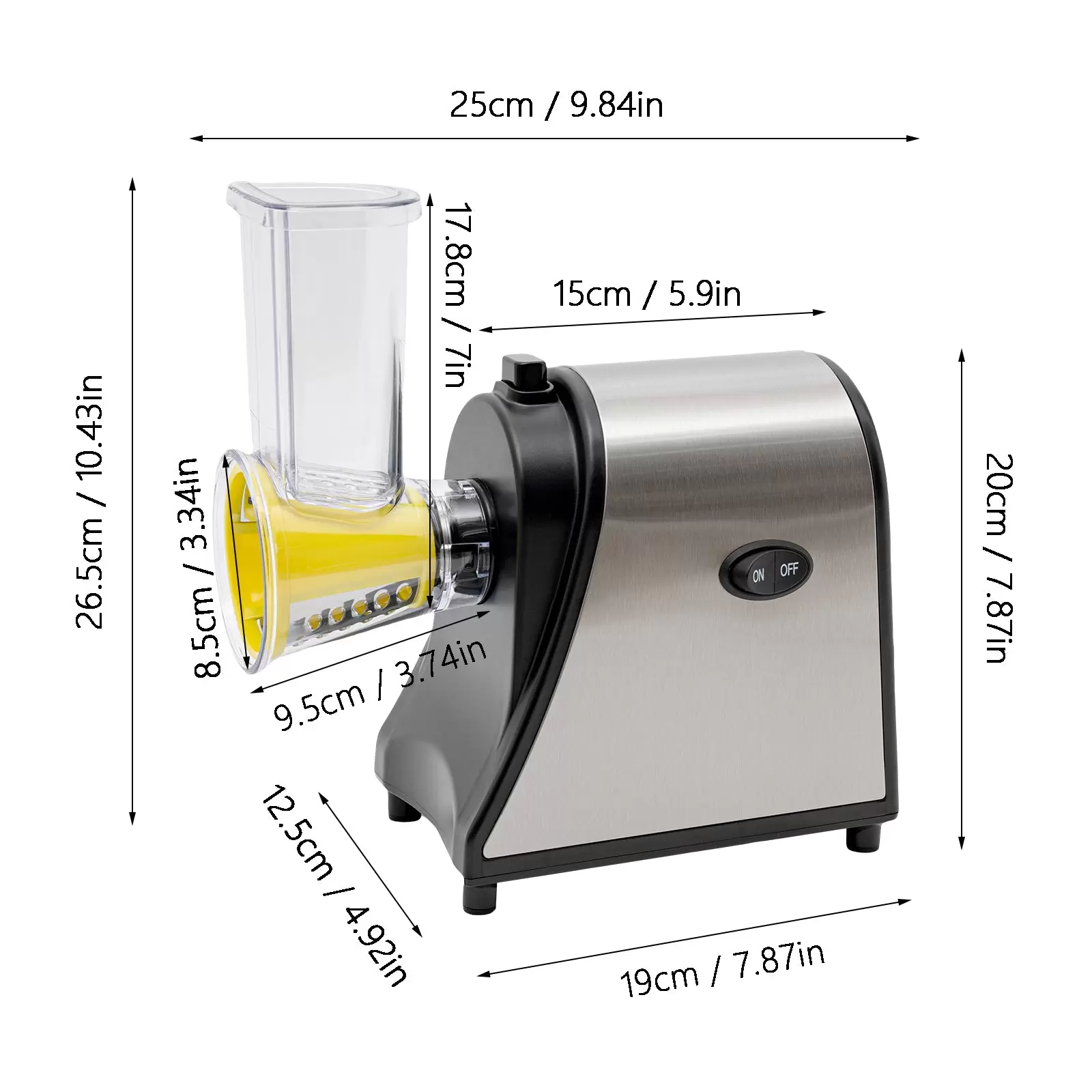 Electric Cheese Grater Professional Electric Shredder Slicer Professional Electric Disc Slicer Electric 19*12.5*20cm Vegetable Cutter Electric Cheese Grater Professional Electric Shredder Slicer Professional Electric Disc Slicer Electric 19*12.5*20cm Vegetable Cutter