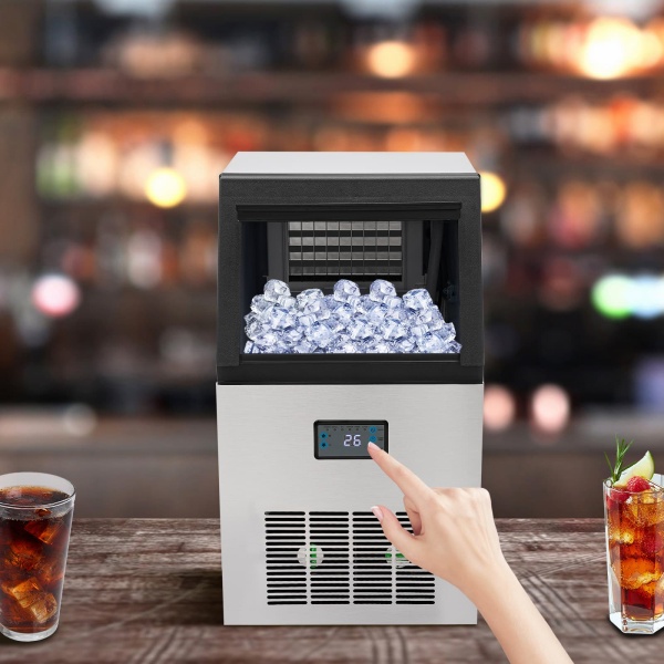 Commercial Ice Machine Commercial Ice Maker Stainless Steel Ice Machine for Coffee Shops Party Meetings Apartments