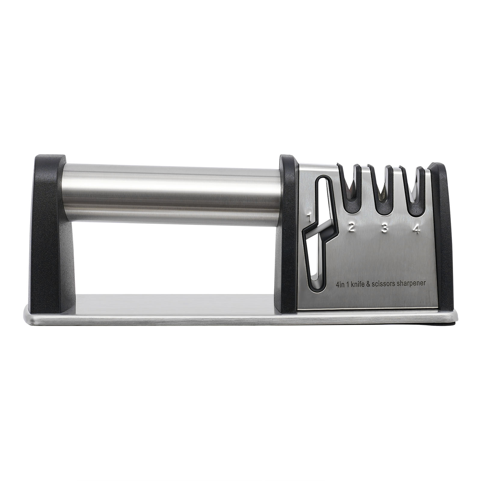 Knife Sharpeners, 4-Stage Kitchen Knives and Scissors Sharpening Tools (Silver) Knife Sharpeners, 4-Stage Kitchen Knives and Scissors Sharpening Tools (Silver)
