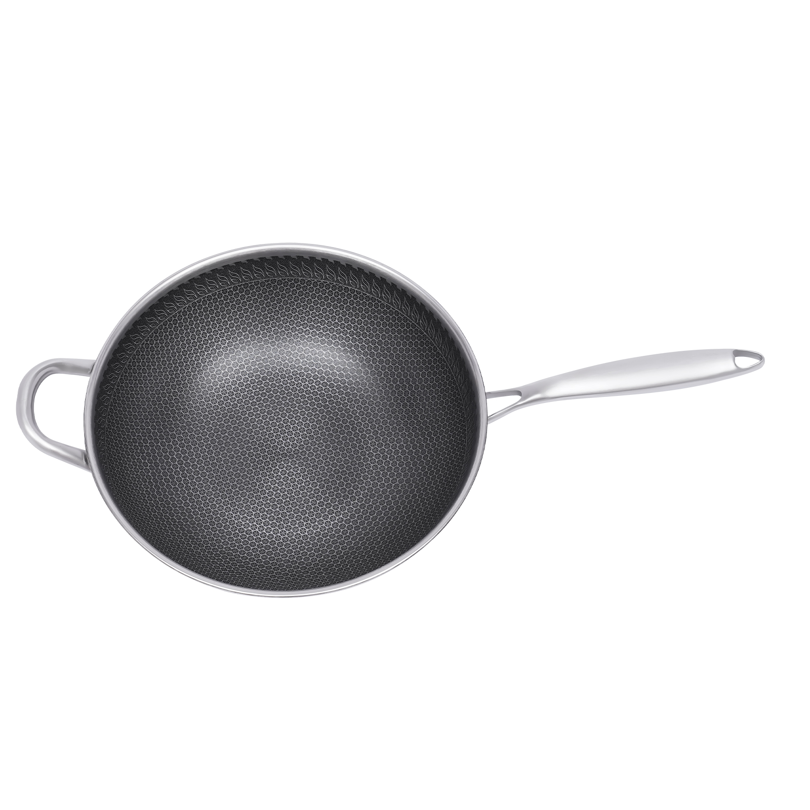 Induction Frying Pan With Lid Stainless Steel 30 CM Dishwasher Safe Non-stick For Frying Steaming Boiling Stainless Steel Silver Induction Frying Pan With Lid Stainless Steel 30 CM Dishwasher Safe Non-stick For Frying Steaming Boiling Stainless Steel Silver