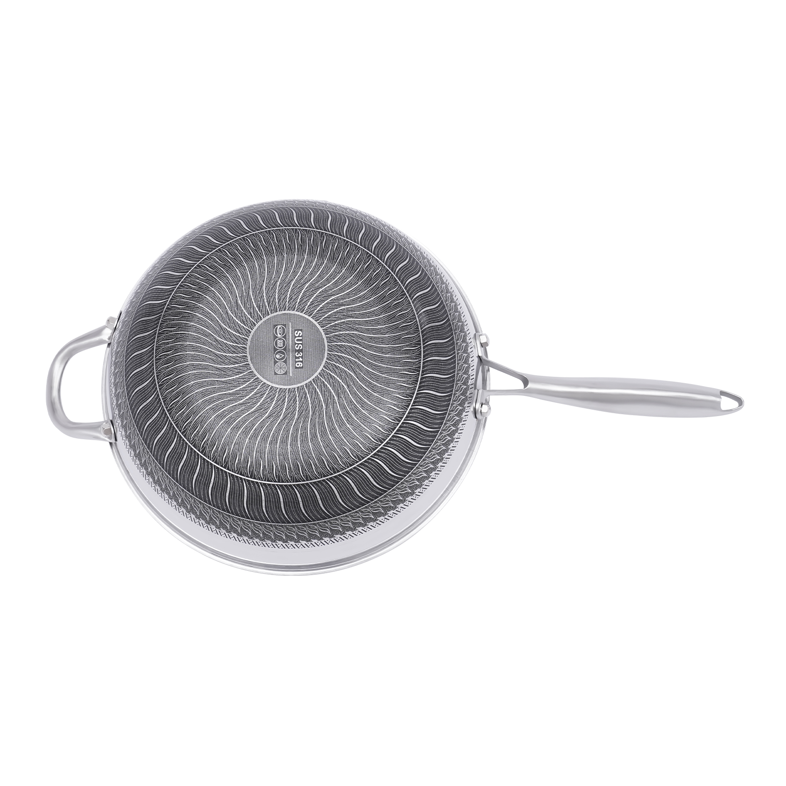 Induction Frying Pan With Lid Stainless Steel 30 CM Dishwasher Safe Non-stick For Frying Steaming Boiling Stainless Steel Silver Induction Frying Pan With Lid Stainless Steel 30 CM Dishwasher Safe Non-stick For Frying Steaming Boiling Stainless Steel Silver