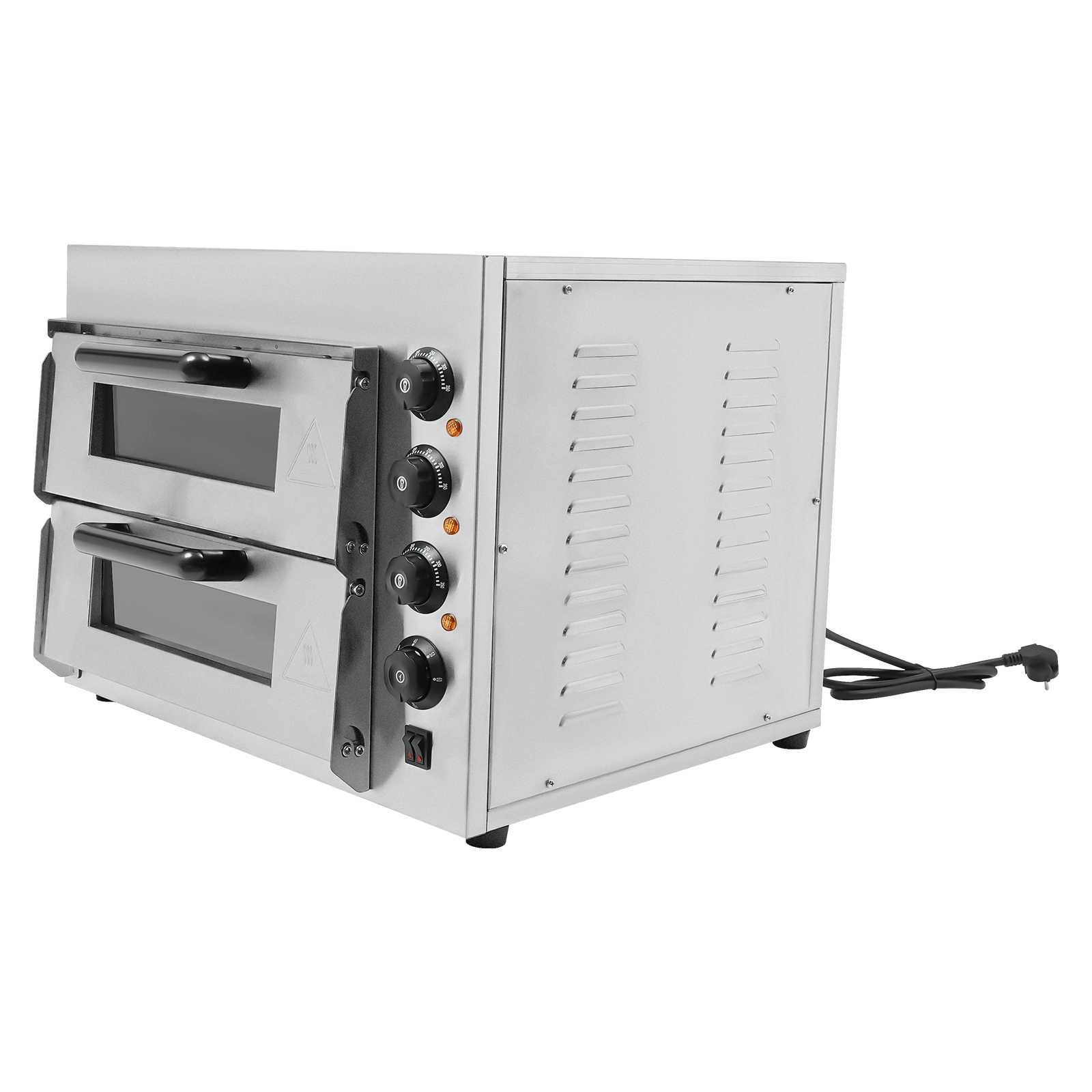 Double Stainless Steel Pizza Oven 3000 W 220 V For Baking Pastries Grilled Meat Italian Pizza French Tarts 22.4*18.7*17.3in Silver Double Stainless Steel Pizza Oven 3000 W 220 V For Baking Pastries Grilled Meat Italian Pizza French Tarts 22.4*18.7*17.3in Silver