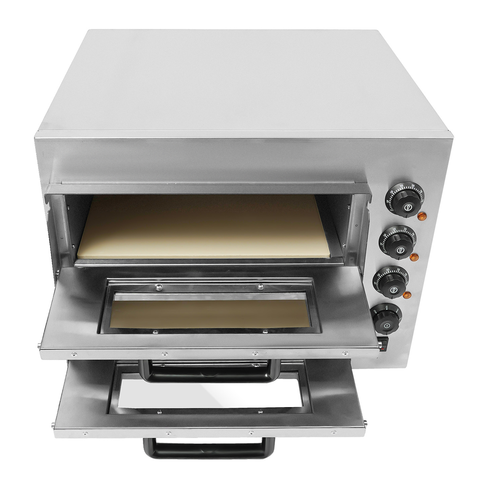 Double Stainless Steel Pizza Oven 3000 W 220 V For Baking Pastries Grilled Meat Italian Pizza French Tarts 22.4*18.7*17.3in Silver Double Stainless Steel Pizza Oven 3000 W 220 V For Baking Pastries Grilled Meat Italian Pizza French Tarts 22.4*18.7*17.3in Silver