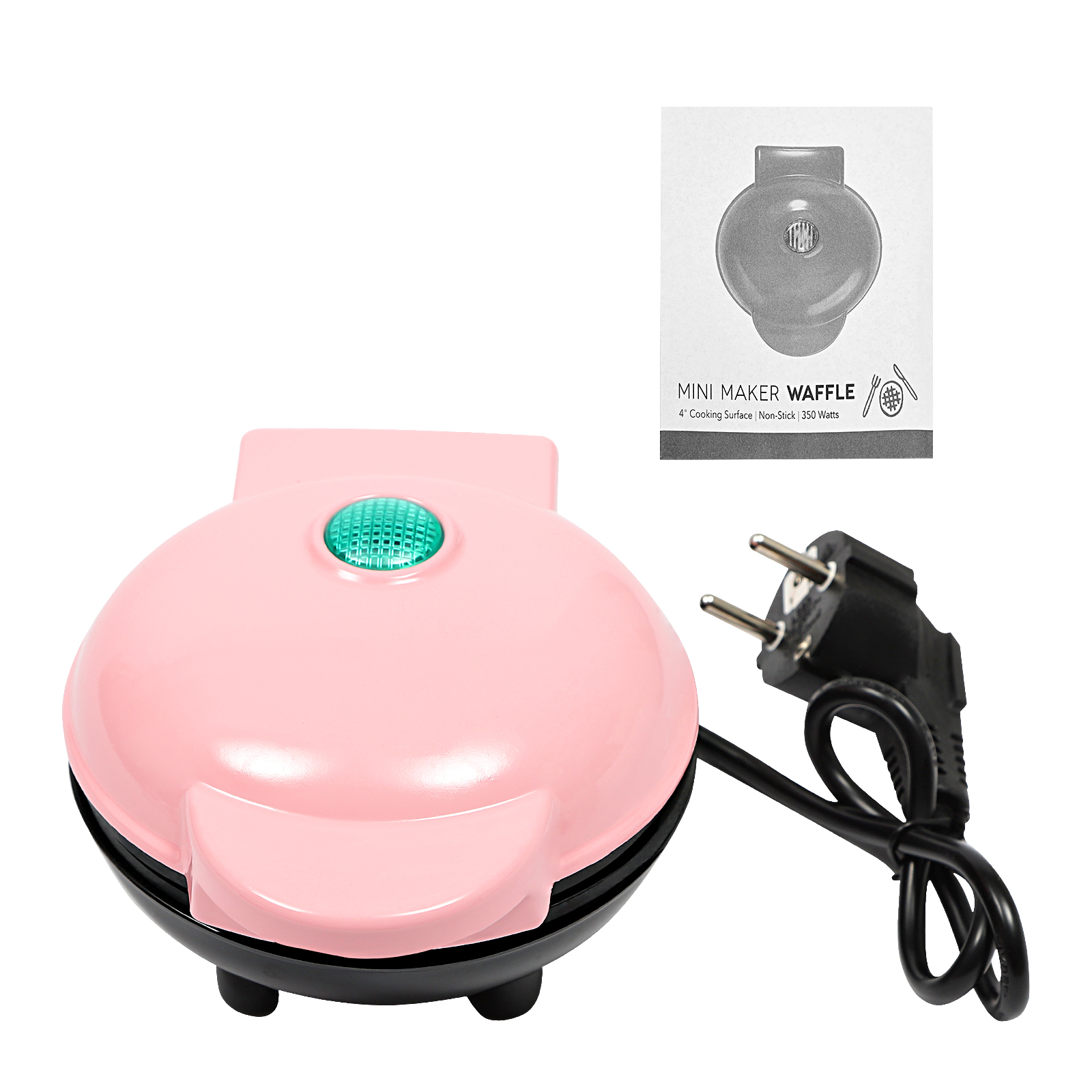 Mini waffle iron, Heart-shaped waffle iron, Small waffle iron with non-stick coating, 12,5*16,5*8,5 cm, Pink Mini waffle iron, Heart-shaped waffle iron, Small waffle iron with non-stick coating, 12,5*16,5*8,5 cm, Pink