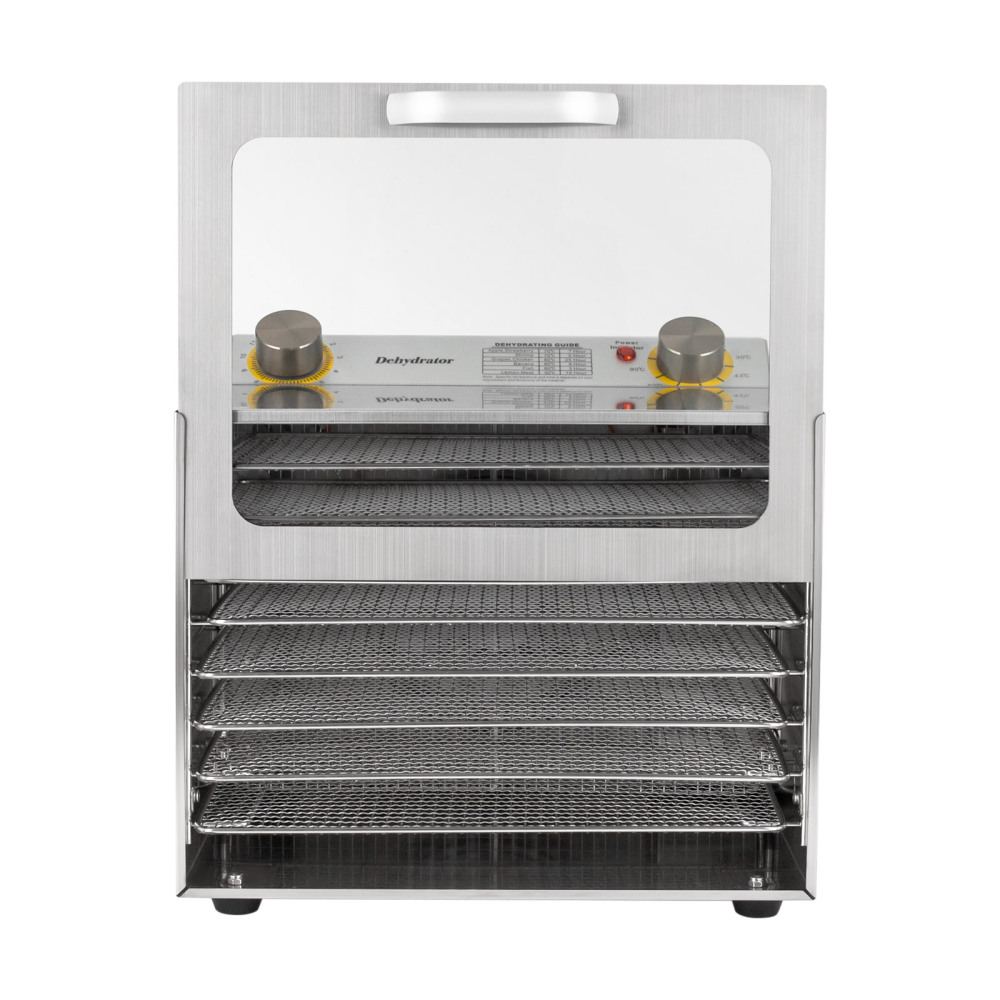 8-tier Food Drying Machine Household Food Dryer Food Dryer with a Temperature and Time Control Knob Clear Glass Door for Fruits Vegetables Herbs