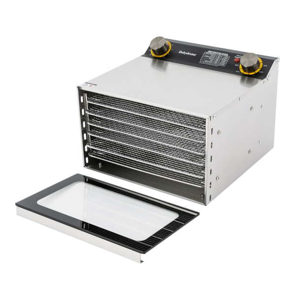 6-tier Food Drying Machine Household Food Dryer Food Dryer with a Temperature and Time Control Knob Clear Glass Door for Fruits Vegetables Herbs