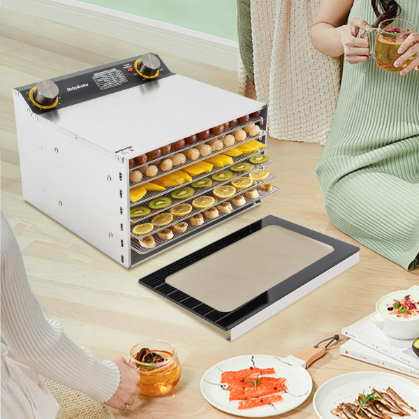 6-tier Food Drying Machine Household Food Dryer Food Dryer with a Temperature and Time Control Knob Clear Glass Door for Fruits Vegetables Herbs 6-tier Food Drying Machine Household Food Dryer Food Dryer with a Temperature and Time Control Knob Clear Glass Door for Fruits Vegetables Herbs