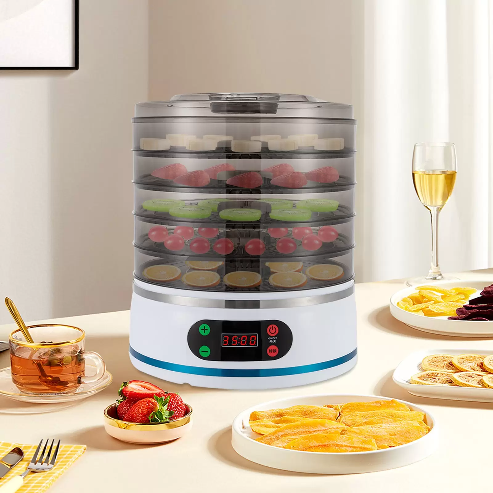 5 Layers Household Fruit and Vegetable Dryer Food Dehydrator Dehydrator for Food and Jerky Fruit Dry Various Fruits Vegetables Meat