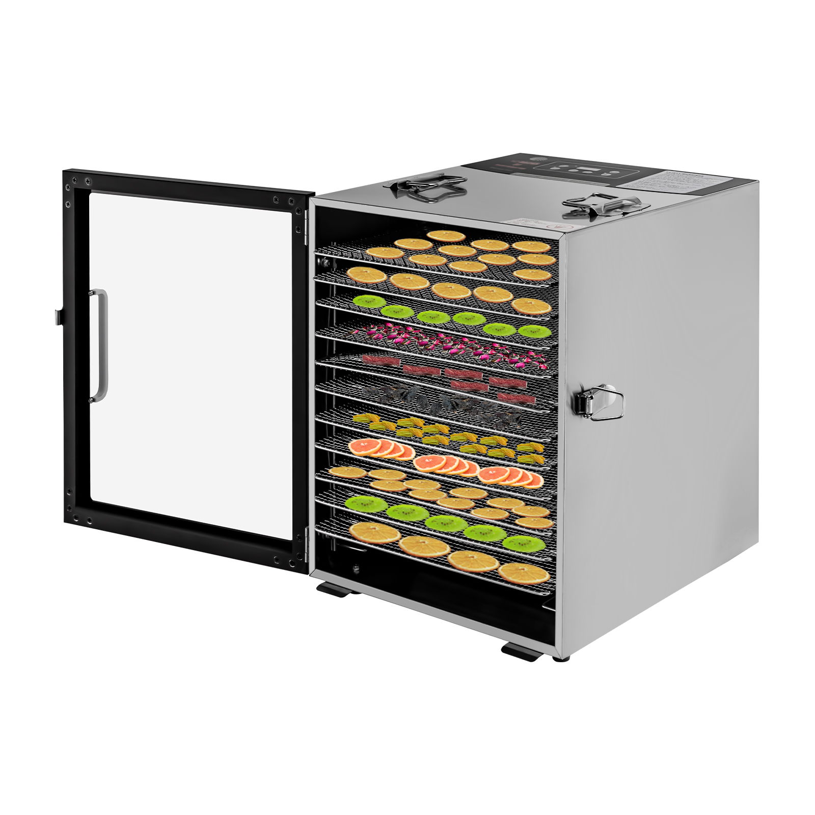 Food Dehydrator 12 Stainless Steel Trays with Adjustable Timer and Temperature Control Meat with Adjustable Timer and Temperature Control Food Dehydrator 12 Stainless Steel Trays with Adjustable Timer and Temperature Control Meat with Adjustable Timer and Temperature Control