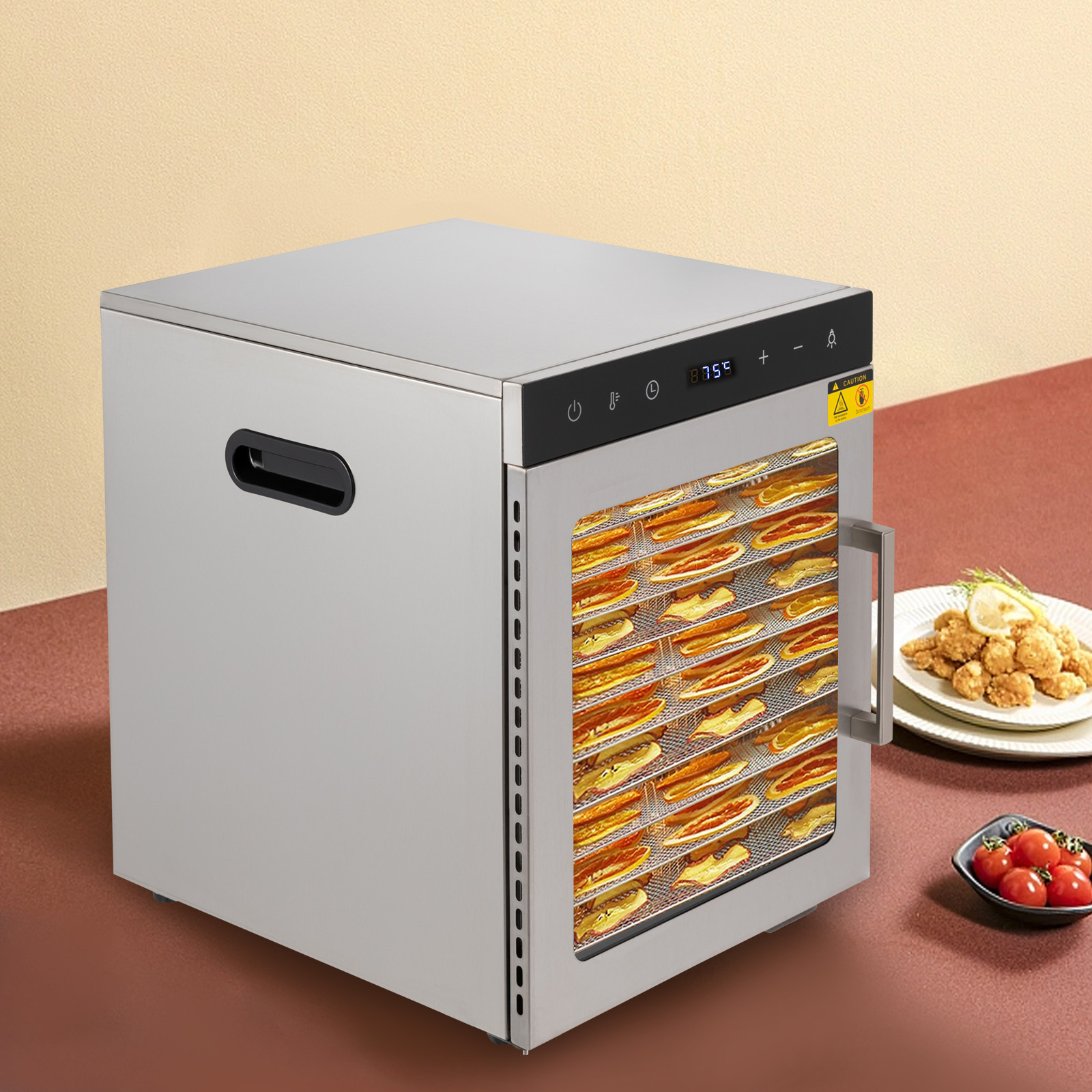 10 Tier Full Stainless Steel Dehydrator with 86-194°F Adjustable Temperature Control Food Dehydrator Dry Flowers And Enjoy Delicious Floral Tea
