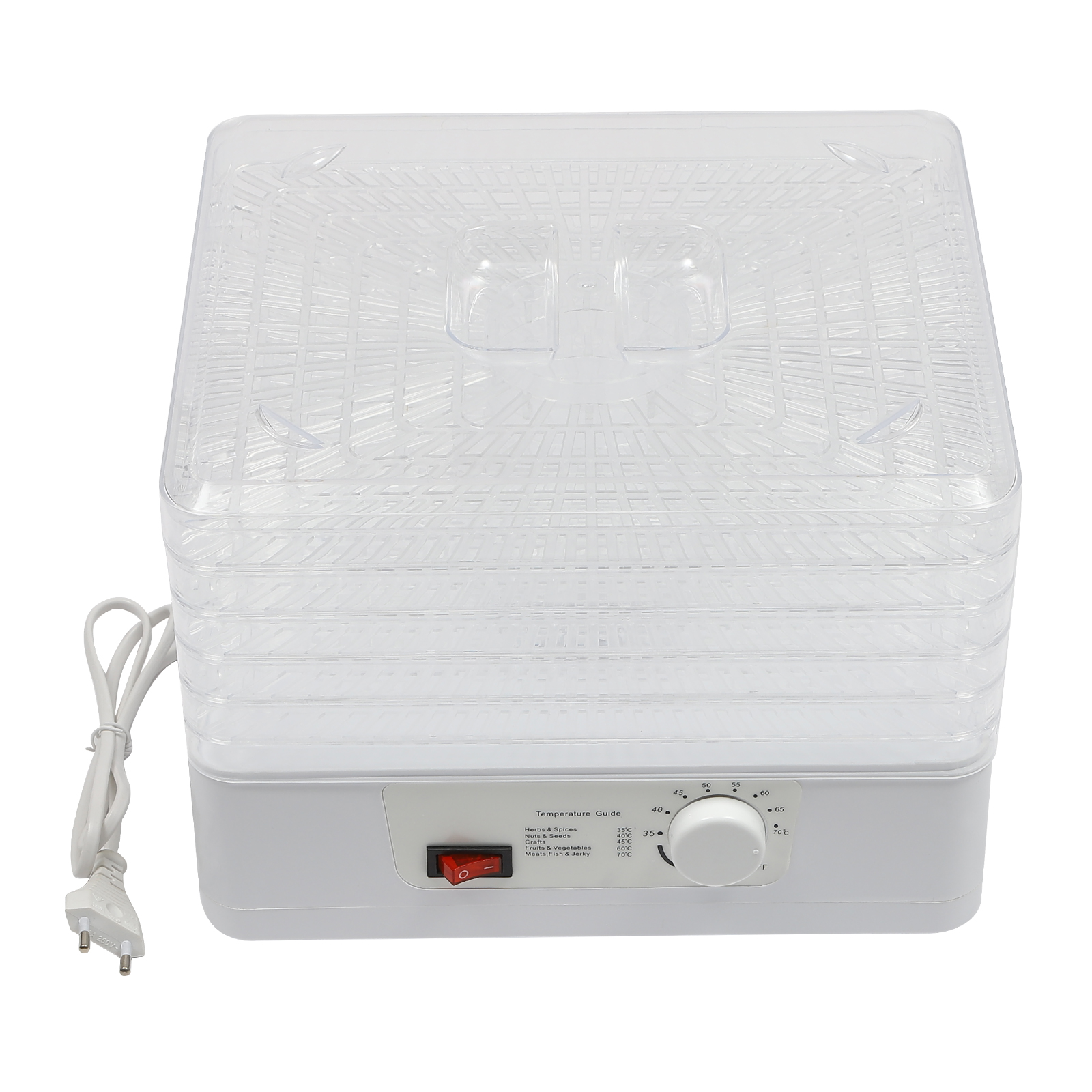 Dehydrator Machine (35-70℃) Adjustable Temperature Food Dehydrator with 5 Inserts 360° Circulation Drying Dehydrator Machine (35-70℃) Adjustable Temperature Food Dehydrator with 5 Inserts 360° Circulation Drying