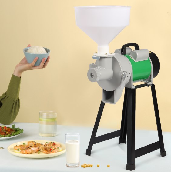 220V grain mill, electric 2800 rpm, for soybeans, rice, green color