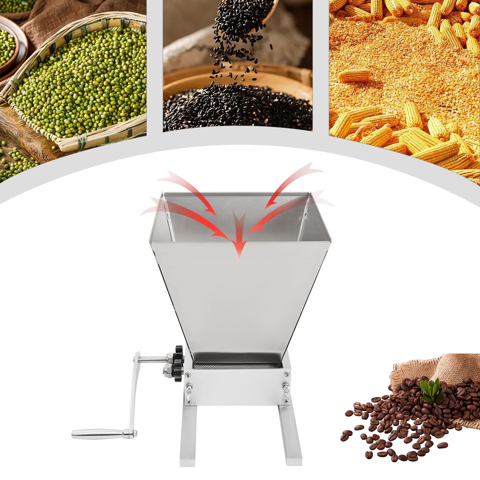 Malt Mill, Manual Grain Crusher, Household Mill for Corn